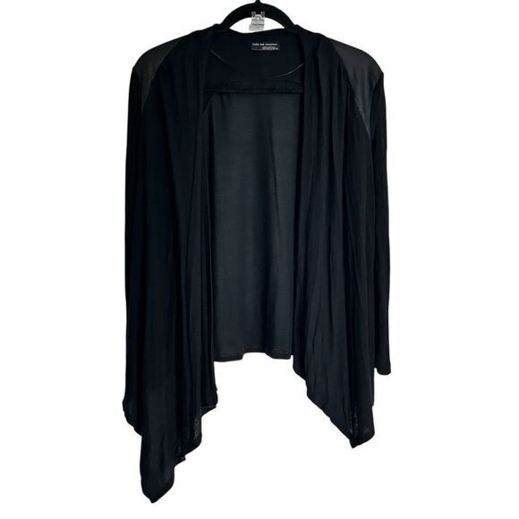 Zara W&B Collection Thin Kimono‎ Faux Leather cardigan size Medium - Picture 1 of 7